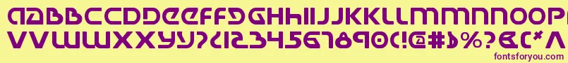 フォントUjackv2 – 紫色のフォント、黄色の背景