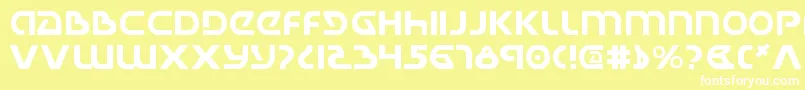 Ujackv2-fontti – valkoiset fontit keltaisella taustalla