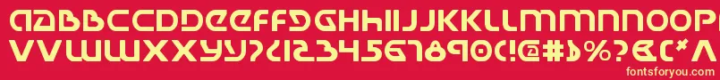 Ujackv2-fontti – keltaiset fontit punaisella taustalla