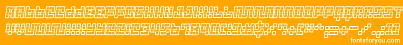 Trick B12-Schriftart – Weiße Schriften auf orangefarbenem Hintergrund