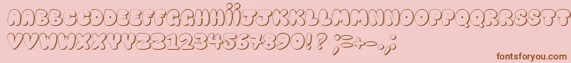 Fonte HappyBrownCatShadow – fontes marrons em um fundo rosa