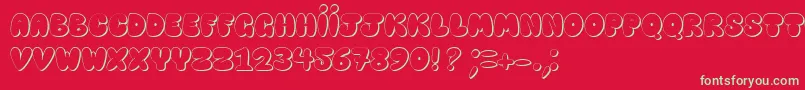 Fonte HappyBrownCatShadow – fontes verdes em um fundo vermelho