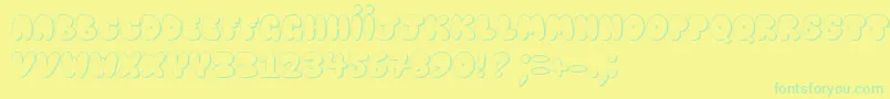 Fonte HappyBrownCatShadow – fontes verdes em um fundo amarelo