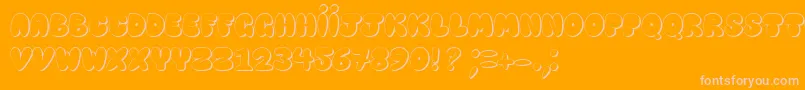 HappyBrownCatShadow-Schriftart – Rosa Schriften auf orangefarbenem Hintergrund