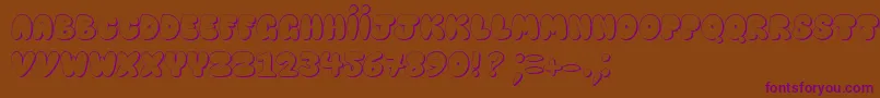 HappyBrownCatShadow Font – Purple Fonts on Brown Background