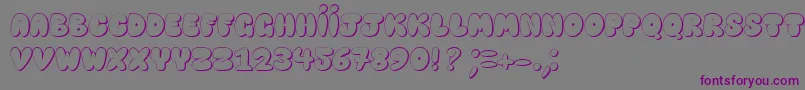 HappyBrownCatShadow Font – Purple Fonts on Gray Background