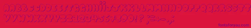 Fonte HappyBrownCatShadow – fontes roxas em um fundo vermelho