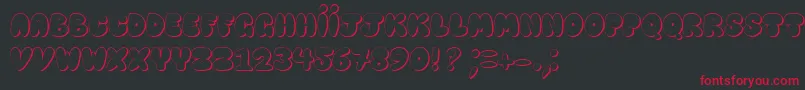 HappyBrownCatShadow Font – Red Fonts on Black Background