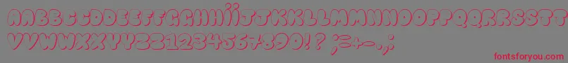 HappyBrownCatShadow Font – Red Fonts on Gray Background