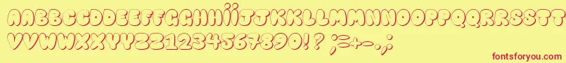 Шрифт HappyBrownCatShadow – красные шрифты на жёлтом фоне