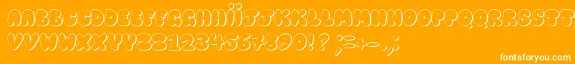 HappyBrownCatShadow-Schriftart – Weiße Schriften auf orangefarbenem Hintergrund