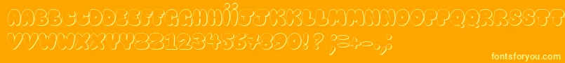 HappyBrownCatShadow-fontti – keltaiset fontit oranssilla taustalla