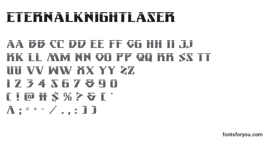 Schriftart Eternalknightlaser – Alphabet, Zahlen, spezielle Symbole