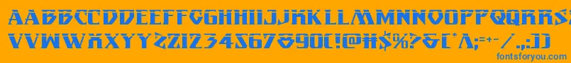 Eternalknightlaser Font – Blue Fonts on Orange Background