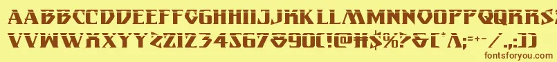 Eternalknightlaser Font – Brown Fonts on Yellow Background