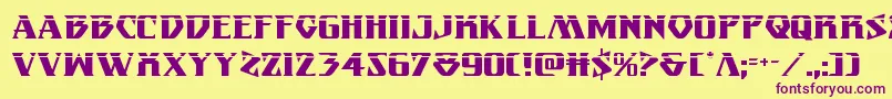 Eternalknightlaser Font – Purple Fonts on Yellow Background