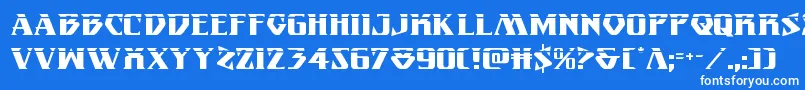 フォントEternalknightlaser – 青い背景に白い文字