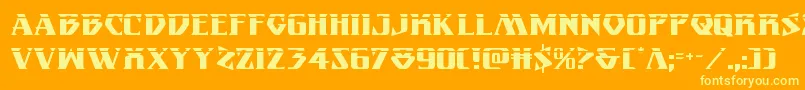 Eternalknightlaser Font – Yellow Fonts on Orange Background
