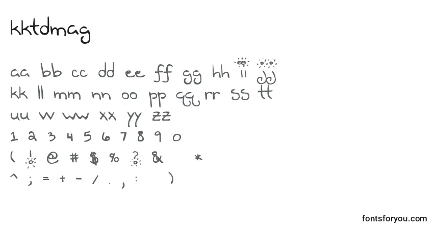 A fonte Kktdmag – alfabeto, números, caracteres especiais