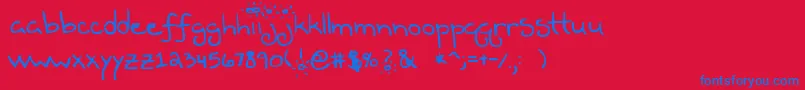 フォントKktdmag – 赤い背景に青い文字