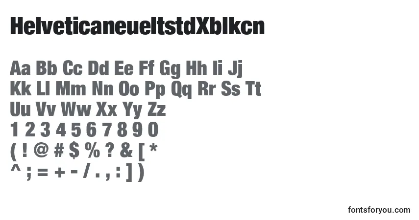 Czcionka HelveticaneueltstdXblkcn – alfabet, cyfry, specjalne znaki