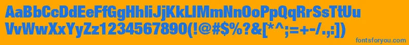 HelveticaneueltstdXblkcn Font – Blue Fonts on Orange Background