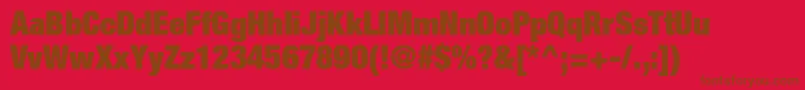 HelveticaneueltstdXblkcn Font – Brown Fonts on Red Background