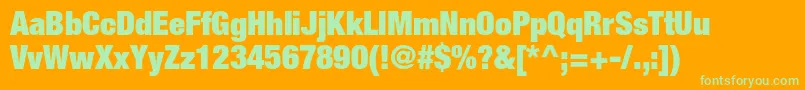 HelveticaneueltstdXblkcn Font – Green Fonts on Orange Background