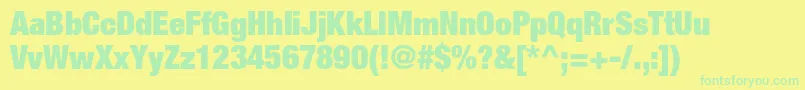 HelveticaneueltstdXblkcn Font – Green Fonts on Yellow Background