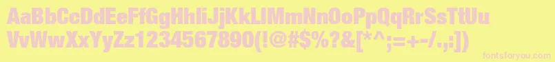 HelveticaneueltstdXblkcn Font – Pink Fonts on Yellow Background