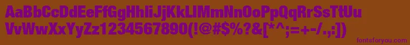 HelveticaneueltstdXblkcn Font – Purple Fonts on Brown Background