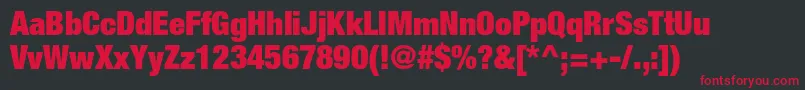 HelveticaneueltstdXblkcn Font – Red Fonts on Black Background