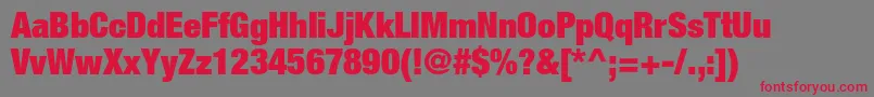 HelveticaneueltstdXblkcn Font – Red Fonts on Gray Background