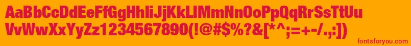 HelveticaneueltstdXblkcn Font – Red Fonts on Orange Background