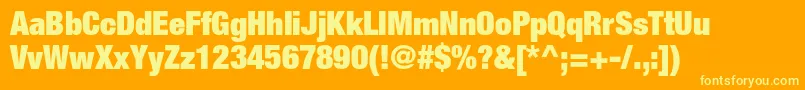 HelveticaneueltstdXblkcn Font – Yellow Fonts on Orange Background
