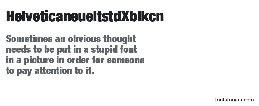 Przegląd czcionki HelveticaneueltstdXblkcn