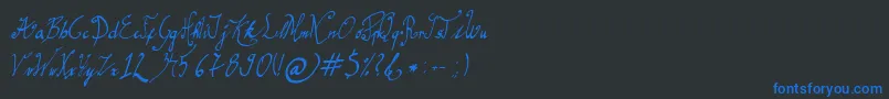 GracefulRegular Font – Blue Fonts on Black Background