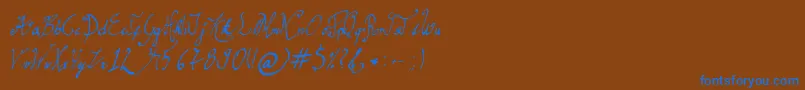Шрифт GracefulRegular – синие шрифты на коричневом фоне
