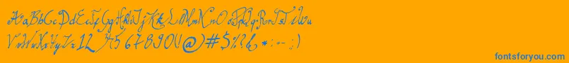 GracefulRegular Font – Blue Fonts on Orange Background