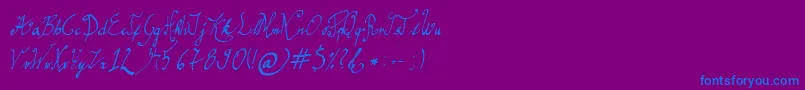 GracefulRegular-fontti – siniset fontit violetilla taustalla
