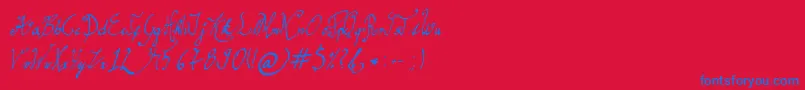 Czcionka GracefulRegular – niebieskie czcionki na czerwonym tle