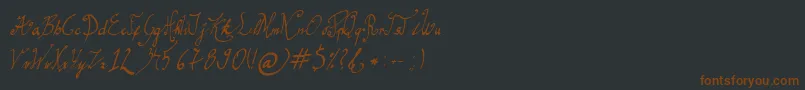 Шрифт GracefulRegular – коричневые шрифты на чёрном фоне