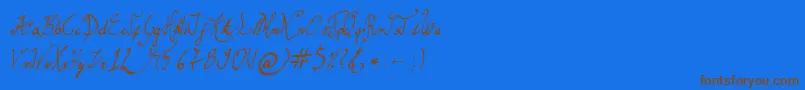 Czcionka GracefulRegular – brązowe czcionki na niebieskim tle