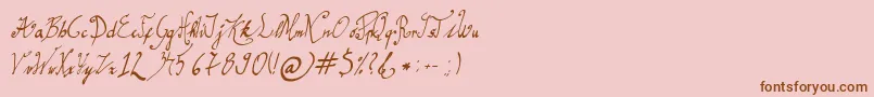 GracefulRegular-fontti – ruskeat fontit vaaleanpunaisella taustalla
