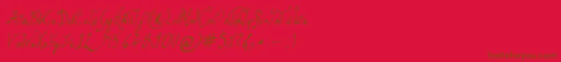 Czcionka GracefulRegular – brązowe czcionki na czerwonym tle