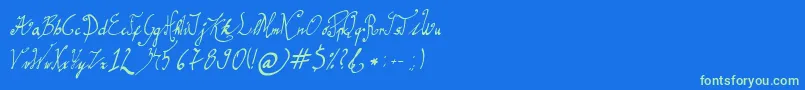 GracefulRegular Font – Green Fonts on Blue Background