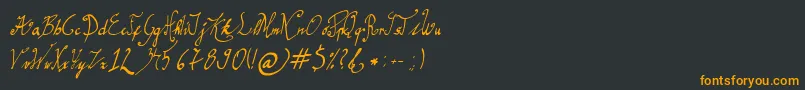 GracefulRegular-Schriftart – Orangefarbene Schriften auf schwarzem Hintergrund