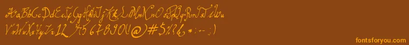 GracefulRegular Font – Orange Fonts on Brown Background