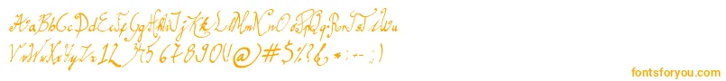GracefulRegular-Schriftart – Orangefarbene Schriften auf weißem Hintergrund