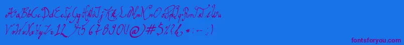 Шрифт GracefulRegular – фиолетовые шрифты на синем фоне